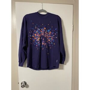 Disneyland Spirit Jersey Womens XS Purple Aurora Sleeping Beauty Glitter Castle